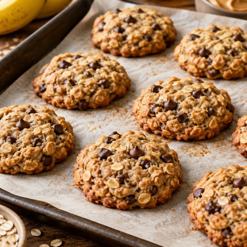 Galletas de banana, avena y cacahuate