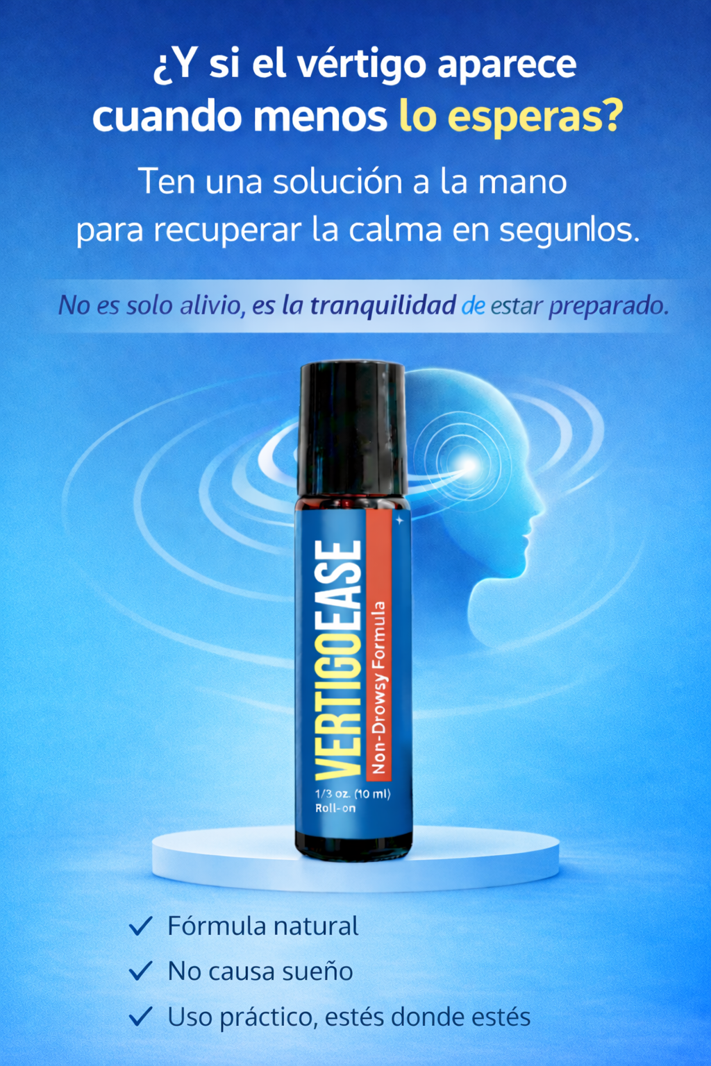 Dile adiós al vértigo con el roll-on natural de acción rápida para mareos repentinos